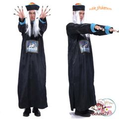 Bộ Trang Phục Ma Cương Thi Trung Quốc Kèm Mũ Tóc Đuôi Sam - Hóa Trang Halloween Cho Người Lớn, Phụ Kiện Đầy Đủ