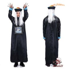 Bộ Trang Phục Ma Cương Thi Trung Quốc Kèm Mũ Tóc Đuôi Sam - Hóa Trang Halloween Cho Người Lớn, Phụ Kiện Đầy Đủ