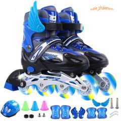 Giày Patin Trượt Thể Thao Cao Cấp Cho Trẻ Em và Người Lớn - Điều Chỉnh Kích Thước Dễ Dàng, Phiên Bản Mới 2020, 4 Bánh Sáng