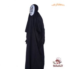 Bộ Đồ Cosplay Kaonashi - Nhân Vật Ma Vô Diện từ Hayao Miyazaki Spirited Away Cho Trẻ Em và Người Lớn - Áo Choàng và Mặt Nạ Vô Diện