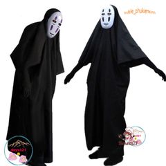 Bộ Đồ Cosplay Kaonashi - Nhân Vật Ma Vô Diện từ Hayao Miyazaki Spirited Away Cho Trẻ Em và Người Lớn - Áo Choàng và Mặt Nạ Vô Diện