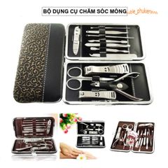 Bộ Dụng Cụ Bấm Móng Tay 12 Món Cao Cấp Với Hộp Da Sang Trọng - Dụng Cụ Làm Nail Tự Nhiên và Tiện Lợi