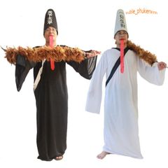 Bộ Trang Phục Hắc Bạch Vô Thường Halloween - Áo, Nón, Lưỡi Giả Cho Lễ Hội Hóa Trang Vô Diện Ấn Tượng