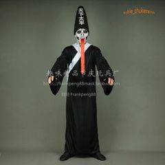 Bộ Trang Phục Hắc Bạch Vô Thường Halloween - Áo, Nón, Lưỡi Giả Cho Lễ Hội Hóa Trang Vô Diện Ấn Tượng