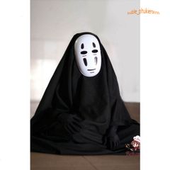 Bộ trang phục hóa trang Vô Diện Spirited Away - Set cosplay hoàn chỉnh cho trẻ em và người lớn, áo choàng đen và mặt nạ độc đáo