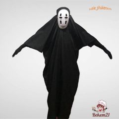 Bộ trang phục hóa trang Vô Diện Kaonashi từ Hayao Miyazaki - Cosplay Spirited Away cho trẻ em và người lớn, áo choàng và mặt nạ độc đáo.