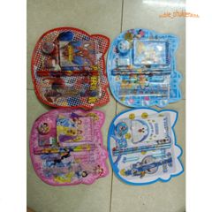Bộ dụng cụ học tập 4 trong 1 - Bút chì, thước kẻ, gọt bút, tẩy chì hình Nhân vật Disney, Spiderman, Elsa cho bé