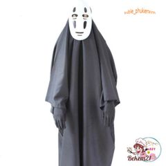 Bộ Set Cosplay Vô Diện - Áo Choàng, Mặt Nạ & Găng Tay Đen - Trang Phục Hóa Trang Halloween Sáng Tạo Cho Tất Cả Đối Tượng