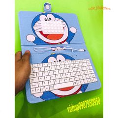 Bao Da PU Doremon 7 Inch với Bàn Phím và Đầu Cắm Micro USB - Thiết Kế Chong Chóng Sang Trọng cho Điện Thoại Android