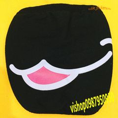 Khẩu Trang Cotton Đen Hàn Quốc In Hình Môi Hồng - Thiết Kế Độc Đáo, Thoáng Khí, Chống Bụi, Dành Cho Mọi Giới Tính