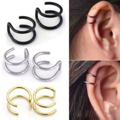 Bộ Khuyên Tai Nam Châm Không Cần Xỏ Màu Bạc Hợp Kim Thời Trang - Phụ Kiện Độc Đáo Cho Phái Mạnh Variou Z7YX