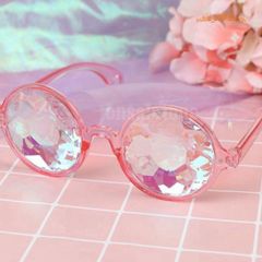Kính Mát Vạn Hoa Tròn Thời Trang Unisex - Phong Cách Năng Động, Chất Liệu Nhựa Cao Cấp, Màu Đen, Hồng, Trong Suốt 543010