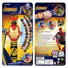 Đồng Hồ Chiếu Hình 3D Nhân Vật Avengers Điện Tử Cho Bé - Siêu Nhân, Elsa, Người Nhện, Quà Tặng An Toàn Thời Trang