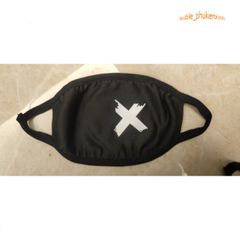 Khẩu Trang Anime/Manga Hàn Quốc Đen Cotton Chống Bụi - Thiết Kế Dấu X Độc Đáo, Thoáng Mát Cho Mọi Giới Tính
