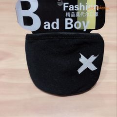 Khẩu Trang Anime/Manga Hàn Quốc Đen Cotton Chống Bụi - Thiết Kế Dấu X Độc Đáo, Thoáng Mát Cho Mọi Giới Tính