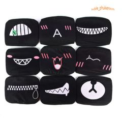 Khẩu Trang Anime/Manga Hàn Quốc Đen Cotton Chống Bụi - Thiết Kế Dấu X Độc Đáo, Thoáng Mát Cho Mọi Giới Tính
