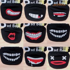Khẩu Trang Anime/Manga Hàn Quốc Đen Cotton Chống Bụi - Thiết Kế Dấu X Độc Đáo, Thoáng Mát Cho Mọi Giới Tính