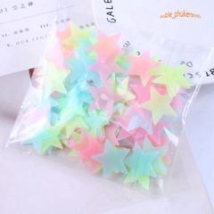 Combo 10 Gói 100 Ngôi Sao Dán Tường Dạ Quang 3cm - Phát Sáng Trong Đêm, Trang Trí Phòng Ngủ Lung Linh, An Toàn, Không Độc Hại