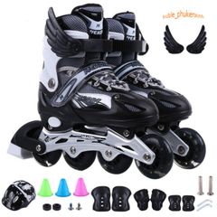 Giày Patin Phát Sáng Cao Cấp Cho Trẻ Em và Người Lớn Mẫu Mới 2020 - Nhiều Màu Đen, Hồng, Xanh, Đỏ, Điều Chỉnh Kích Cỡ Thoải Mái