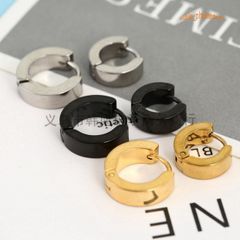 Khuyên Tai Tròn Titan Không Gỉ Dành Cho Nam Nữ - Thiết Kế Nhỏ Gọn, Cá Tính, 4 Màu Đen Bạc Thời Trang