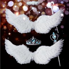 Đôi Cánh Thiên Thần Cosplay Trắng Kích Thước 80x60cm - Phụ Kiện Tiệc Tùng Dễ Thương Cho Người Lớn & Trẻ Em