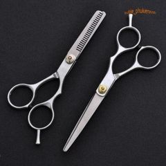 Bộ Kéo Tỉa Tóc Chuyên Nghiệp Không Gỉ - Dụng Cụ Cắt Tóc Salon Cao Cấp, Lưỡi Thẳng 17cm, Hoàn Hảo Cho Mỗi Chuyên Gia Tóc