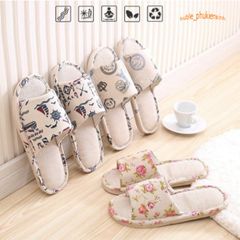 Dép Vải Sọc Ngang Hàn Quốc - Dép Đi Trong Nhà Thời Trang Kaki Êm Ái Dễ Phối, Chống Trơn Trượt, Thích Hợp Mọi Mùa