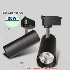 Đèn LED Ray Rọi 20W COB - Ánh Sáng Trắng, Vàng, Trung Tính - Thiết Kế Đen Thời Trang Cho Showroom, Cửa Hàng, Nhà Hàng