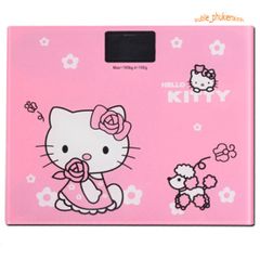 Cân Điện Tử Hình Mèo Hello Kitty - Kính Cường Lực, Chịu Lực Tối Đa 180KG, Thiết Kế Dễ Thương, Bảo Hành 1 Năm