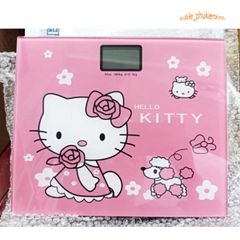 Cân Điện Tử Hình Mèo Hello Kitty - Kính Cường Lực, Chịu Lực Tối Đa 180KG, Thiết Kế Dễ Thương, Bảo Hành 1 Năm