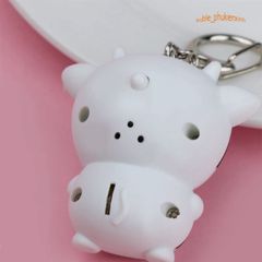 Móc Khóa Phát Sáng LED Hình Bò Sữa Ngộ Nghĩnh - Đèn Pin Âm Thanh Dễ Thương - Phụ Kiện Thời Trang Cho Fan Thú Vật