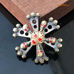 Con Quay Spinner Kim Loại 8 Cánh 2 Tầng - 6 Viên Bi Đỏ, Quay êm, Giải Tỏa Stress - Đồ Chơi Trẻ Em Chất Lượng Cao
