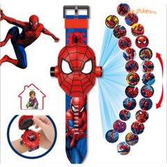 Đồng Hồ Chiếu Hình 3D Spider-Man Cho Bé Trai - Chiếu 24 Hình Ảnh Nhân Vật Siêu Anh Hùng Nổi Tiếng, Đồ Chơi An Toàn, Thời Trang Cá Tính