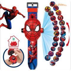 Đồng Hồ Chiếu Hình 3D Spider-Man Cho Bé Trai - Chiếu 24 Hình Ảnh Nhân Vật Siêu Anh Hùng Nổi Tiếng, Đồ Chơi An Toàn, Thời Trang Cá Tính