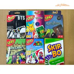Thẻ bài Uno Hoạt Hình - Bộ trò chơi Uno Classic, Wild, Skip Bo, Flip, Phase 10, DOS, BTS, Harry Potter, Super Mario