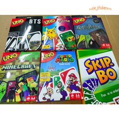 Thẻ bài Uno Hoạt Hình - Bộ trò chơi Uno Classic, Wild, Skip Bo, Flip, Phase 10, DOS, BTS, Harry Potter, Super Mario