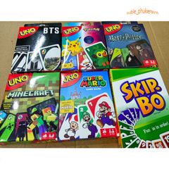 Thẻ bài Uno Hoạt Hình - Bộ trò chơi Uno Classic, Wild, Skip Bo, Flip, Phase 10, DOS, BTS, Harry Potter, Super Mario