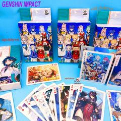 Bộ Bài Tây Genshin Impact 2024 - 54 Lá Bài Nhân Vật Furina, Neuvillette, Wriothesley, Lyney, Alhaitham, Kazuha, Raiden, Yae Zhon