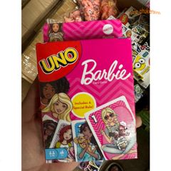 Bộ Thẻ Bài UNO Barbie - 112 thẻ bài trò chơi thú vị với hình ảnh nhân vật hoạt hình, hoàn hảo cho gia đình và bạn bè.