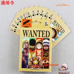 Bộ bài tây Poker One Piece Wanted Luffy 52 lá - Hộp thiết kế hình anime độc đáo, quà tặng tuyệt vời cho fan manga