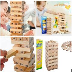 Bộ Đồ Chơi Rút Gỗ 54 Thanh và Xúc Xắc - Trò Chơi Giải Trí Phát Triển Kỹ Năng Cho Trẻ Em và Người Lớn, Chơi Nhóm 2-6 Người