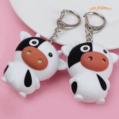 Móc Khóa Đèn LED Phát Sáng Hình Bò Sữa Ngộ Nghĩnh - Móc Khóa Âm Thanh Dễ Thương Cho Fan Bò Sữa