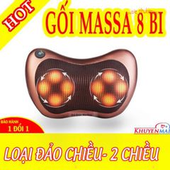Gối Massage Hồng Ngoại Đa Chức Năng 8 Bi - Giảm Đau Cổ Vai Gáy, Thư Giãn Hiệu Quả, Bảo Hành 36 Tháng, Sử Dụng Trên Ô Tô