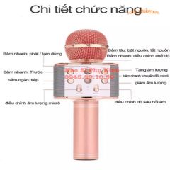 Micro Không Dây WS-858 Bluetooth 4.0 - Âm Thanh Chất Lượng Cao, Pin 1800mAh, Kết Nối Tiện Dụng Cho Loa, Smartphone, iPad