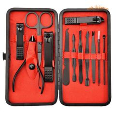 Bộ Dụng Cụ Chăm Sóc Móng Tay 19 Món - Kiềm Cắt, Kéo, Nhíp và các Dụng Cụ Làm Sạch | Hộp Da Sang Trọng