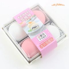 Hộp Squishy Mochi 4 Bánh Bao Trắng Hồng - Đồ Chơi Giải Tỏa Căng Thẳng Dễ Thương Cho Trẻ Em và Người Lớn