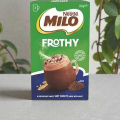 Hộp Milo Frothy Socola Nóng Hòa Tan 8 Gói - Đồ Uống Thơm Ngon Dễ Dàng Cho Mọi Lứa Tuổi