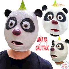 Mặt Nạ Gấu Trúc Panda Trùm Đầu - Phụ Kiện Hóa Trang Dễ Thương Cho Halloween và Video TikTok - Chất Liệu Latex Thân Thiện