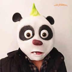 Mặt Nạ Gấu Trúc Panda Trùm Đầu - Phụ Kiện Hóa Trang Dễ Thương Cho Halloween và Video TikTok - Chất Liệu Latex Thân Thiện