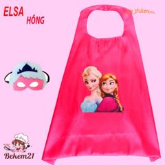 Áo Choàng Elsa Hồng Dành Cho Bé - Thời Trang Công Chúa Đáng Yêu Có Mặt Nạ Phụ Kiện - Fan Của Nữ Hoàng Băng Giá